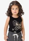Rovi Kids - Regata Infantil Meia Malha com Estampa Rosa - variação: Preto