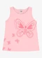 Rovi Kids - Regata Infantil Meia Malha com Estampa Rosa - variação: Rosa