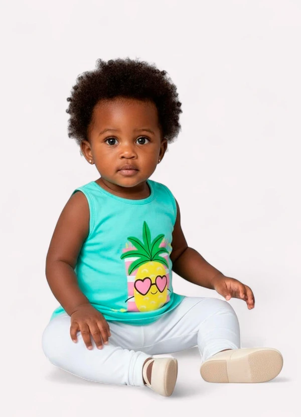 Kyly - Regata Infantil Menina Abacaxi Verde