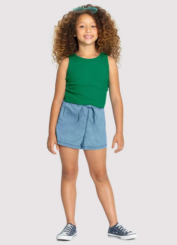 Alakazoo - Regata Infantil Menina Canelada Básica Verde 2