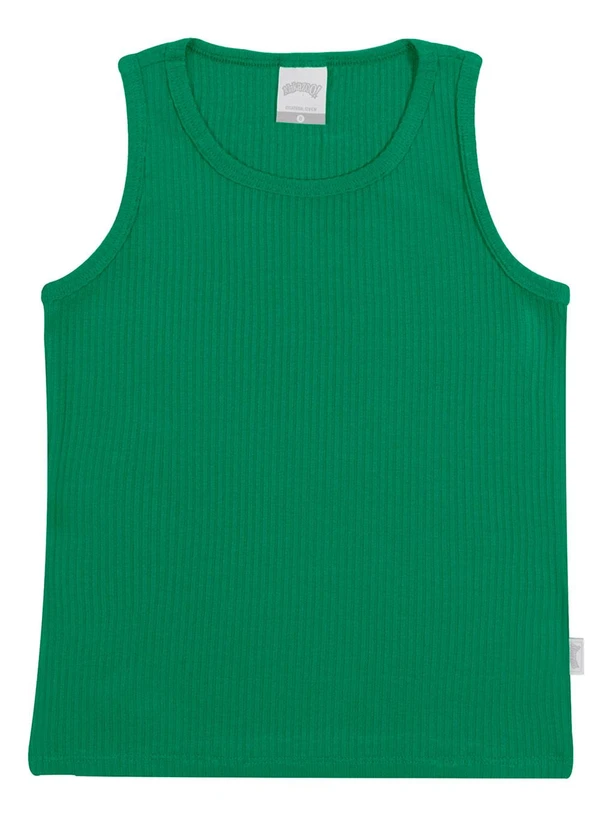 Alakazoo - Regata Infantil Menina Canelada Básica Verde 3