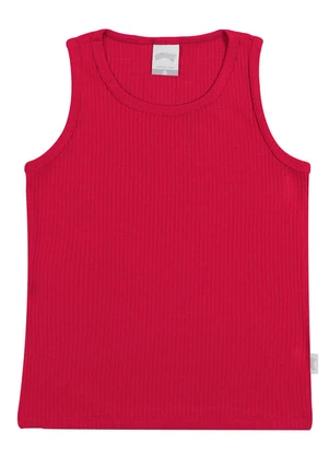 Alakazoo - Regata Infantil Menina Canelada Básica Vermelho - ALAKAZOO