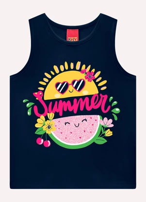 Kyly - Regata Infantil Menina em Cotton Azul Marinho - KYLY