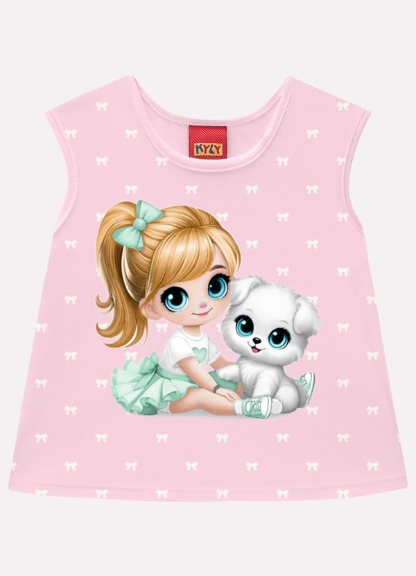 Kyly - Regata Infantil Menina Estampa Rosa