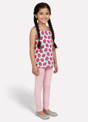 Kyly - Regata Infantil Menina Frutas Branco - KYLY