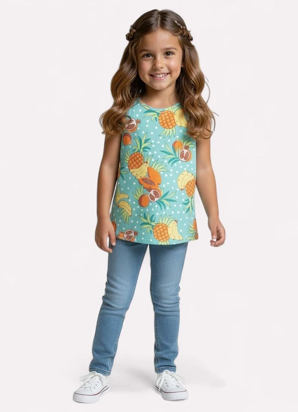 Kyly - Regata Infantil Menina Frutas Verde