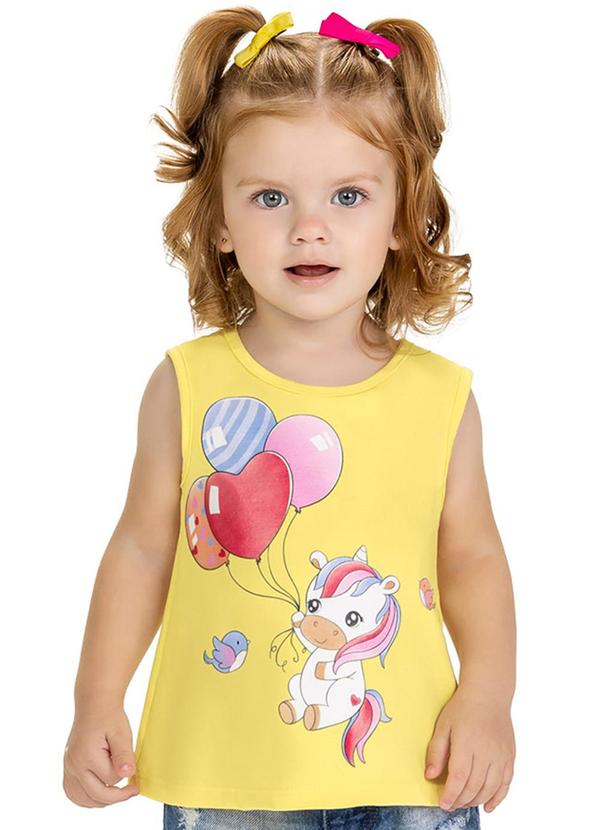 Kyly - Regata Infantil Menina Unicórnio Amarelo