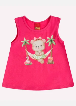 Kyly - Regata Infantil Menina Ursinha Rosa - KYLY