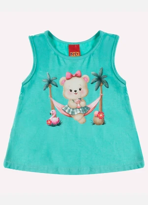 Kyly - Regata Infantil Menina Ursinha Verde - KYLY