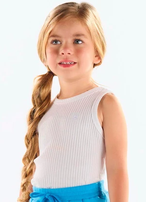 Up Baby - Regata Infantil Ribana Canelada Branco - UP BABY