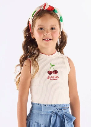 Up Baby - Regata Infantil Ribana Canelada Branco - UP BABY