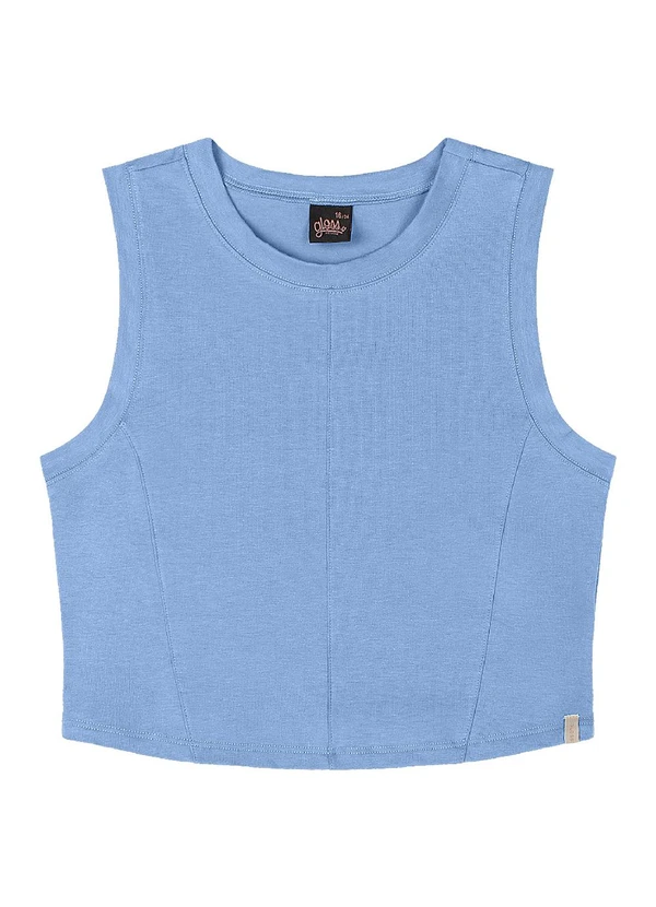 Gloss - Regata Juvenil Básica em Cotton Azul 3