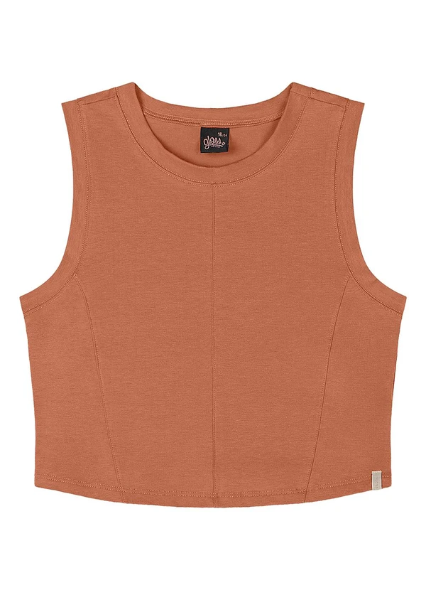 Gloss - Regata Juvenil Básica em Cotton Gloss Marrom