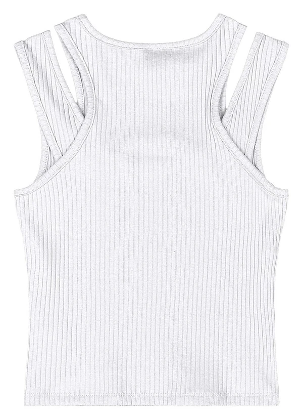 Gloss - Regata Juvenil Ribana Canelada Branco 2