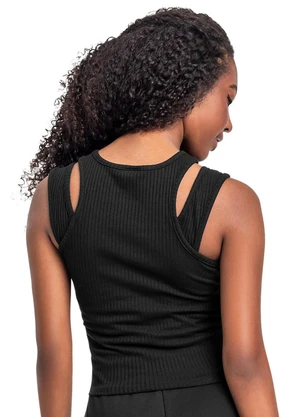 Gloss - Regata Juvenil Ribana Canelada Preto - GLOSS