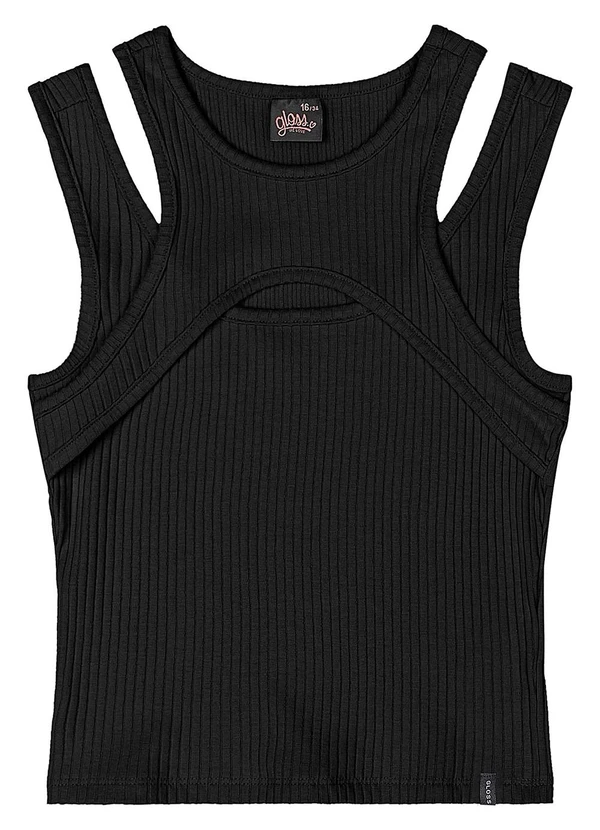 Gloss - Regata Juvenil Ribana Canelada Preto 5