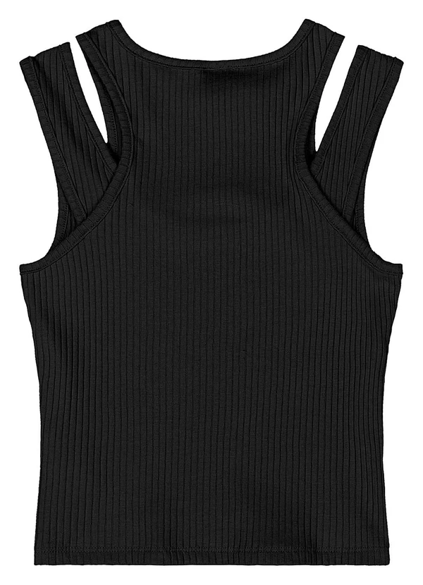 Gloss - Regata Juvenil Ribana Canelada Preto 6