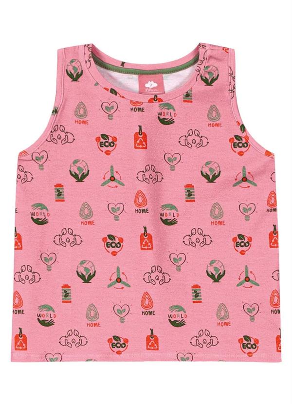 Lilica Ripilica - Regata Malha Bebê Menina Rosa