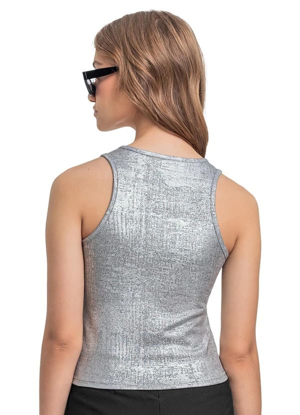 Gloss - Regata Malha Fóil Juvenil Cinza 2