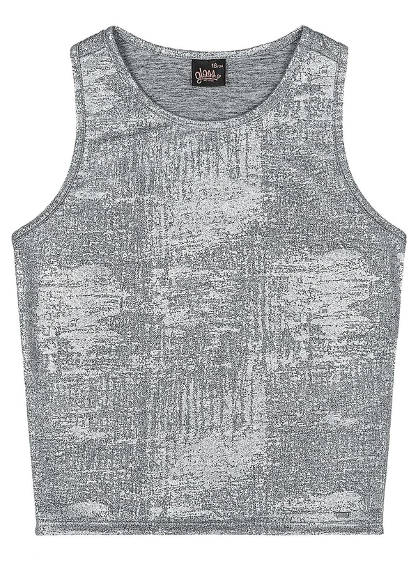 Gloss - Regata Malha Fóil Juvenil Cinza 4