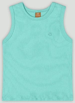 Up Baby - Regata Menina com Decote Redondo Azul - UP BABY