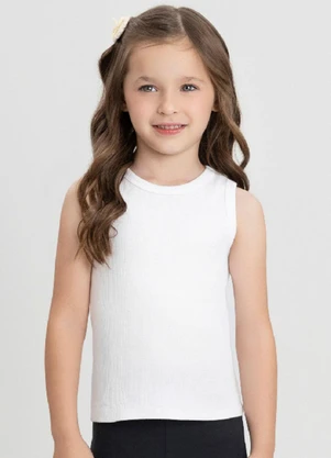 Up Baby - Regata Menina com Decote RedondoBranco - UP BABY