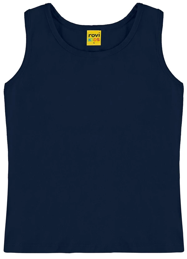 Rovi Kids - Regata Menina em Cotton Leve Azul