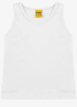 Rovi Kids - Regata Menina em Cotton Leve Branco - ROVI KIDS