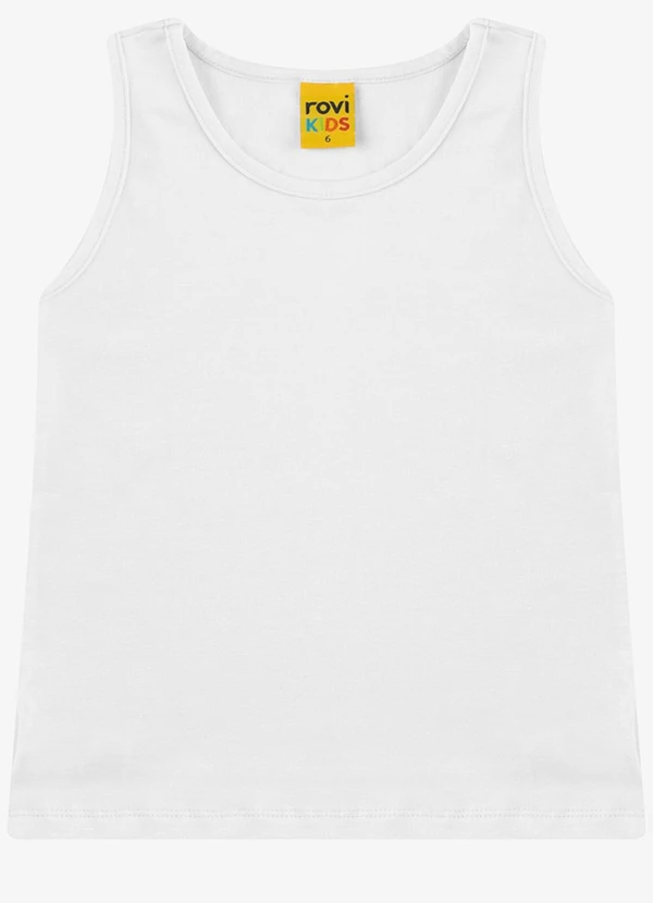 Rovi Kids - Regata Menina em Cotton Leve Branco