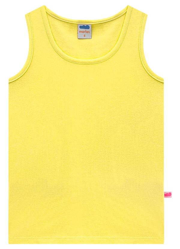 Marlan - Regata Menina em Cotton Penteado Amarelo