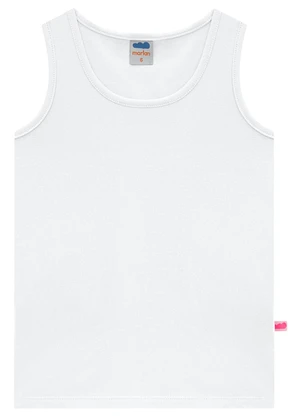 Marlan - Regata Menina em Cotton Penteado Branco - MARLAN