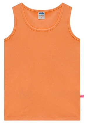 Marlan - Regata Menina em Cotton Penteado Laranja - MARLAN