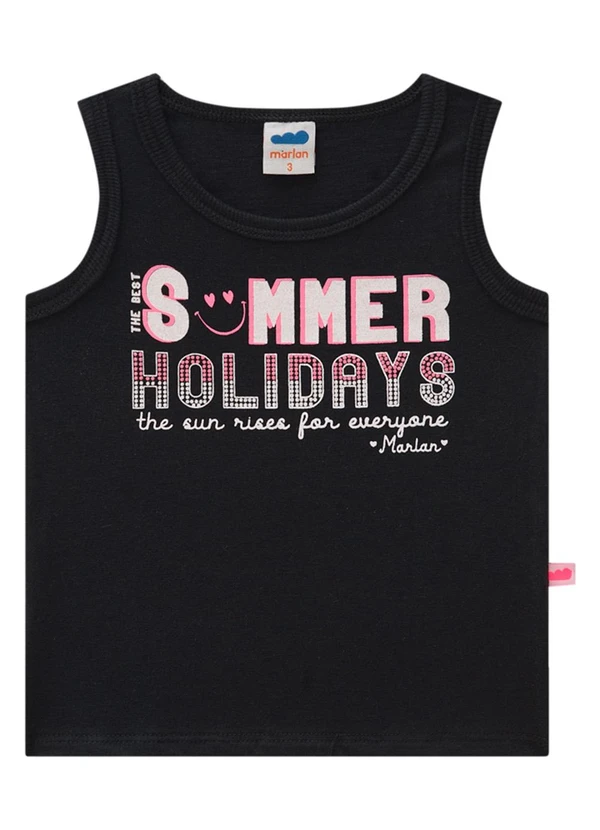 Marlan - Regata Menina em Meia Malha Penteada Preto