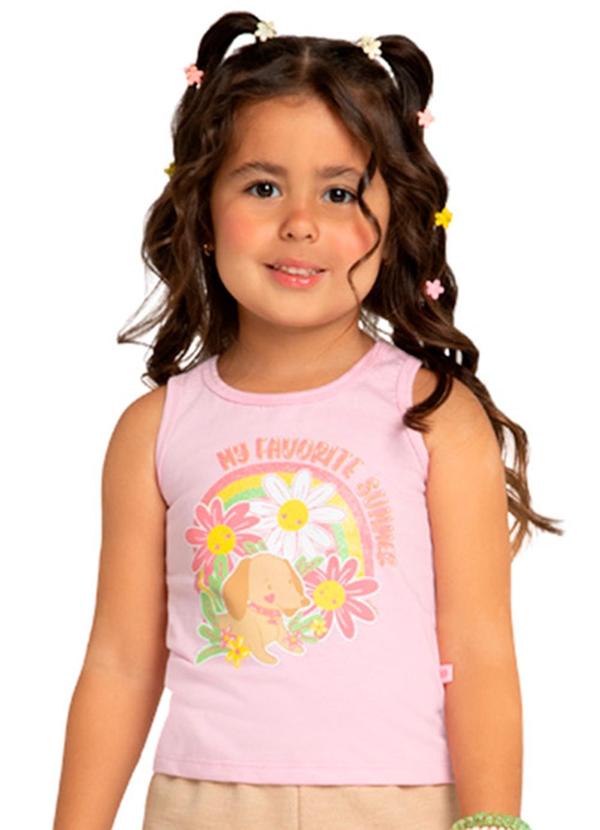 Marlan - Regata Menina em Meia Malha Penteada Rosa