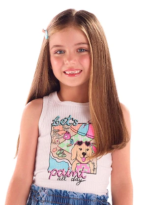 Quimby - Regata Ribana Canelada Strass Branco - QUIMBY