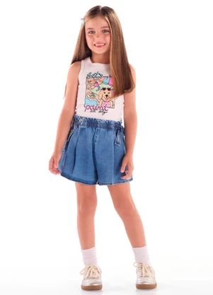 Quimby - Regata Ribana Canelada Strass Branco - QUIMBY