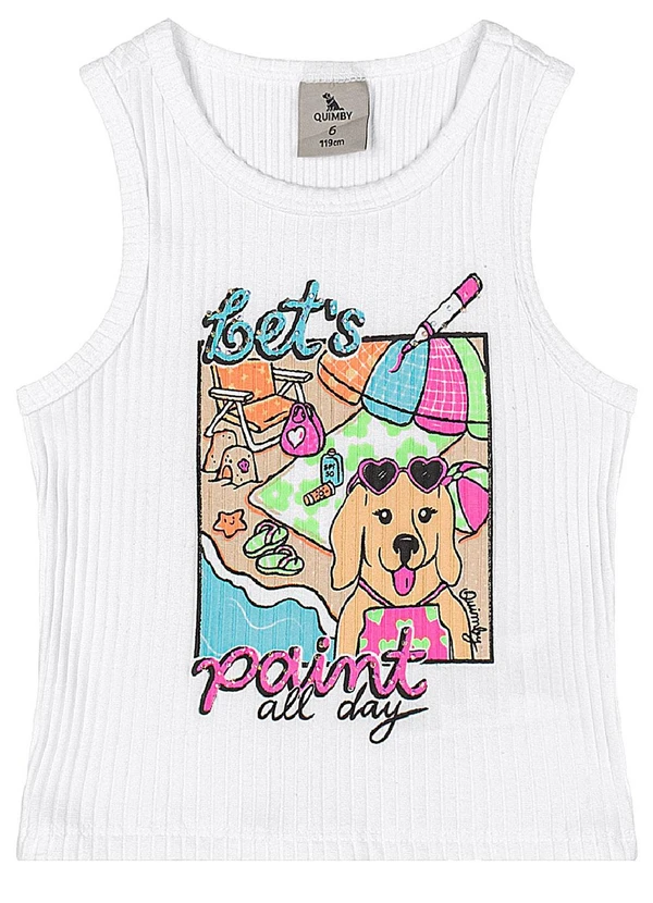 Quimby - Regata Ribana Canelada Strass Branco 3