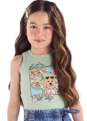 Quimby - Regata Ribana Canelada Strass Verde - QUIMBY