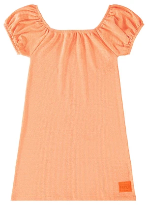 Gloss - Vestido Infantil em Tricot Laranja - GLOSS