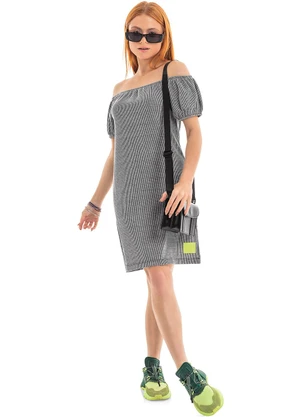 Gloss - Vestido Infantil em Tricot Preto - GLOSS