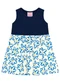 Duduka - Vestido Infantil Regata com Saia Flores  Azul  - variação: Azul