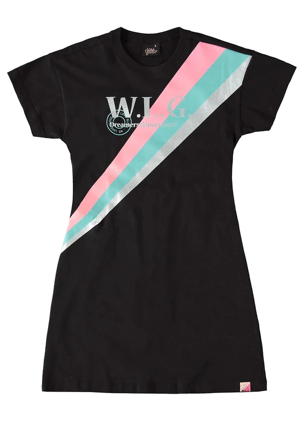 Gloss - Vestido Juvenil em Cotton Preto 3