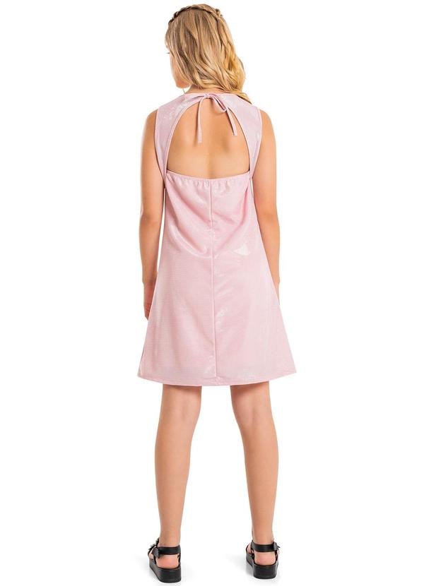 Gloss - Vestido Juvenil Regata Malha Brilhante Rosa 2