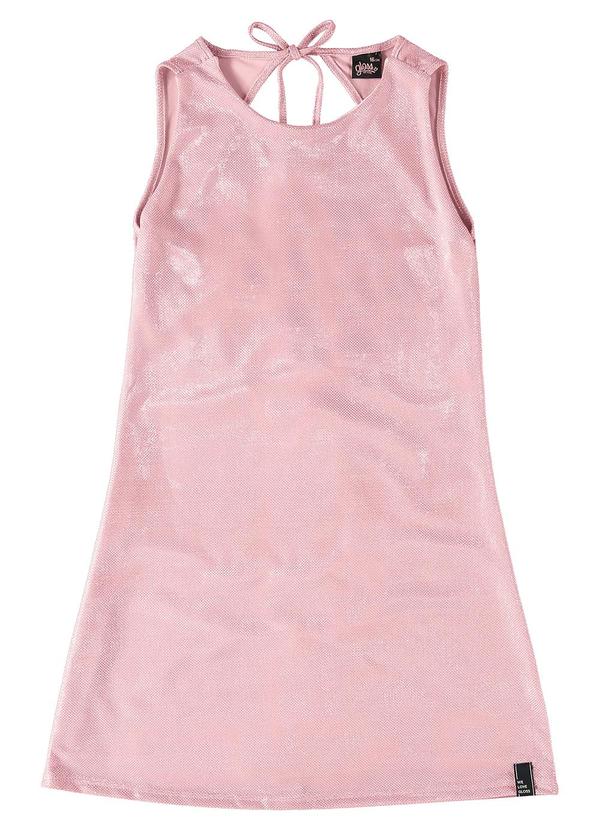 Gloss - Vestido Juvenil Regata Malha Brilhante Rosa 3