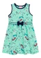 Duduka - Vestido Infantil Rotativo Estampa Folhas  Bege - variação: Verde