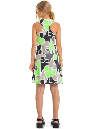 Gloss - Vestido Regata Estampado Verde - GLOSS