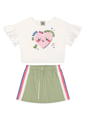 Quimby - Conjunto Blusa Short-Saia Bege - QUIMBY
