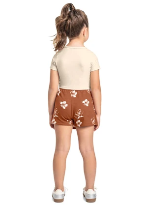 Bee Loop - Conjunto Cropped Short-Saia Bege - BEE LOOP