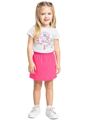 Bee Loop - Conjunto Infantil Flor Feliz Branco - BEE LOOP