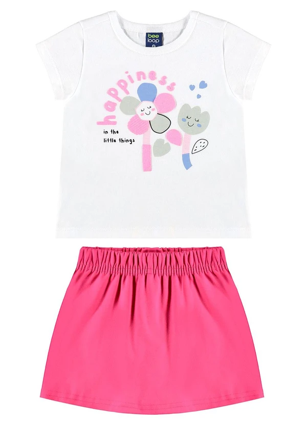 Bee Loop - Conjunto Infantil Flor Feliz Branco 3